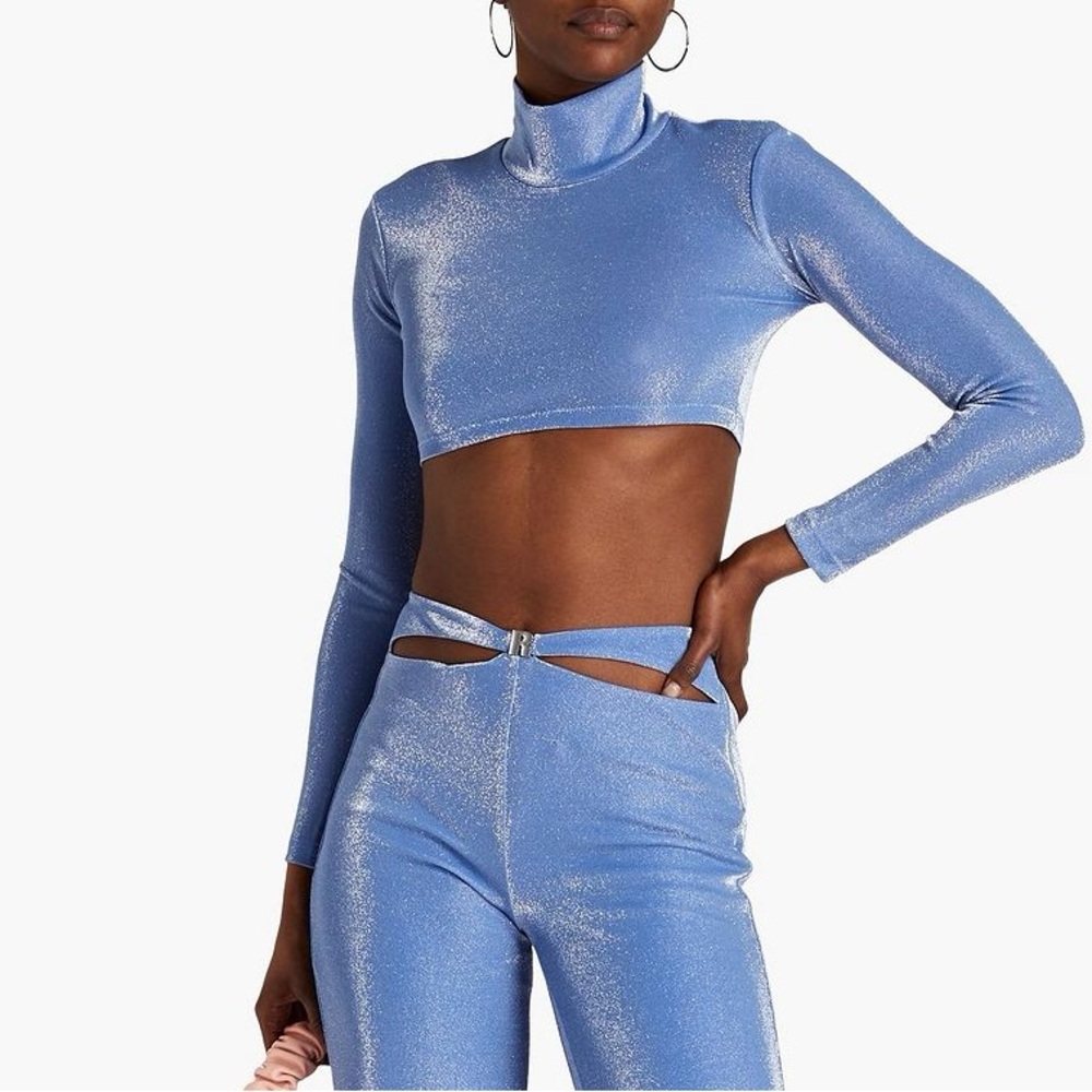 Rotate Fiba Shimmering Blue Top